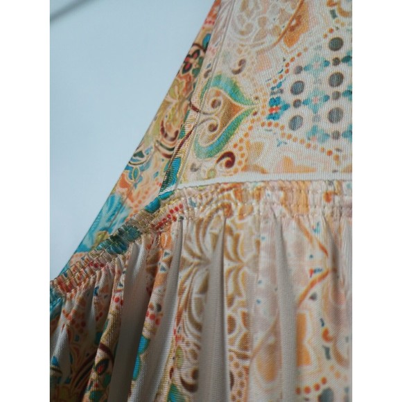 Apt 9 Women Sz L Empire Sleeveless Floral Studded Neckline A Line Flowing Dress - Picture 7 of 16